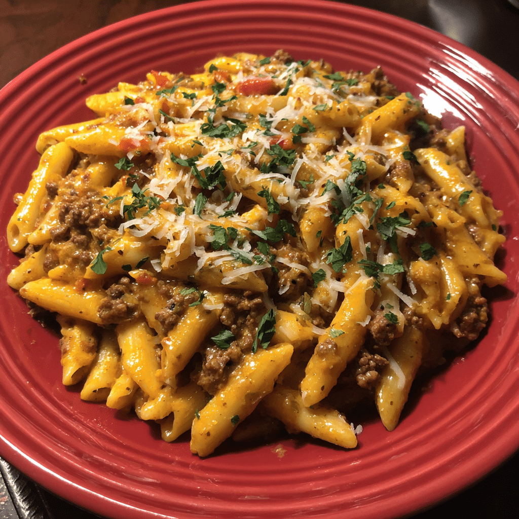 High Protein Creamy Beef Pasta