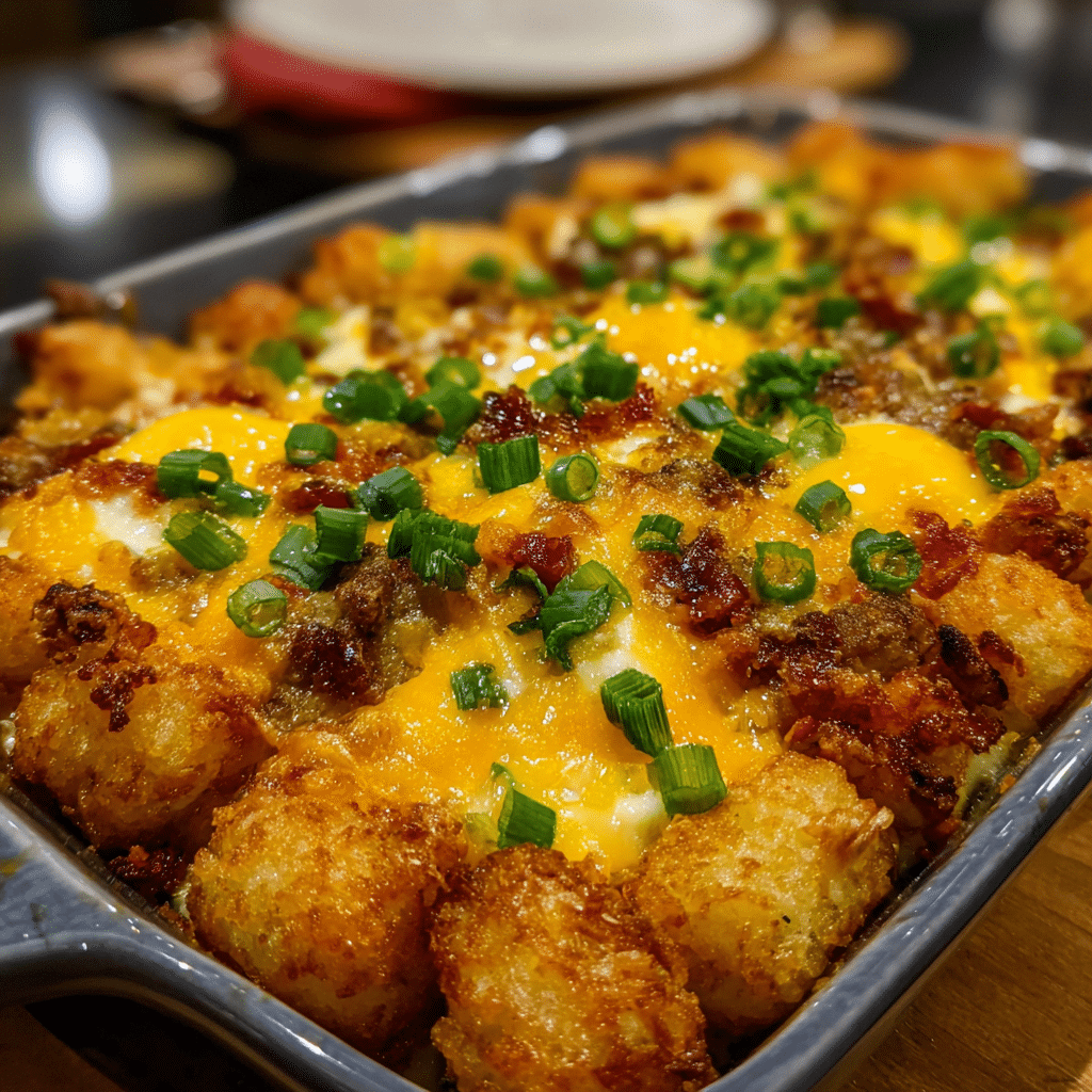 Tater Tot Egg Casserole Breakfast