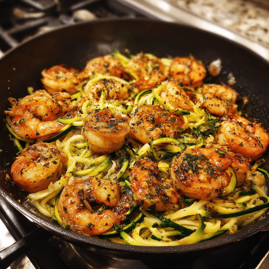 Garlic Shrimp and Zucchini Noodles