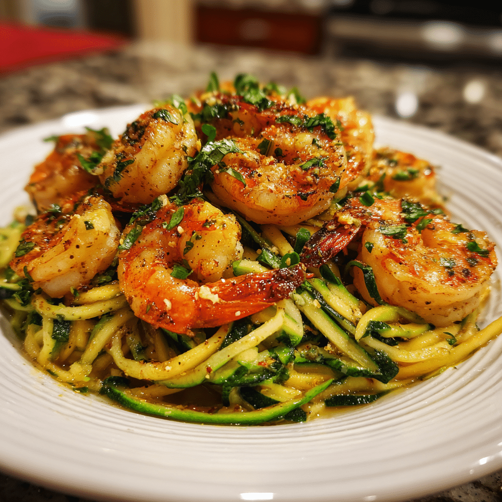 Garlic Shrimp and Zucchini Noodles