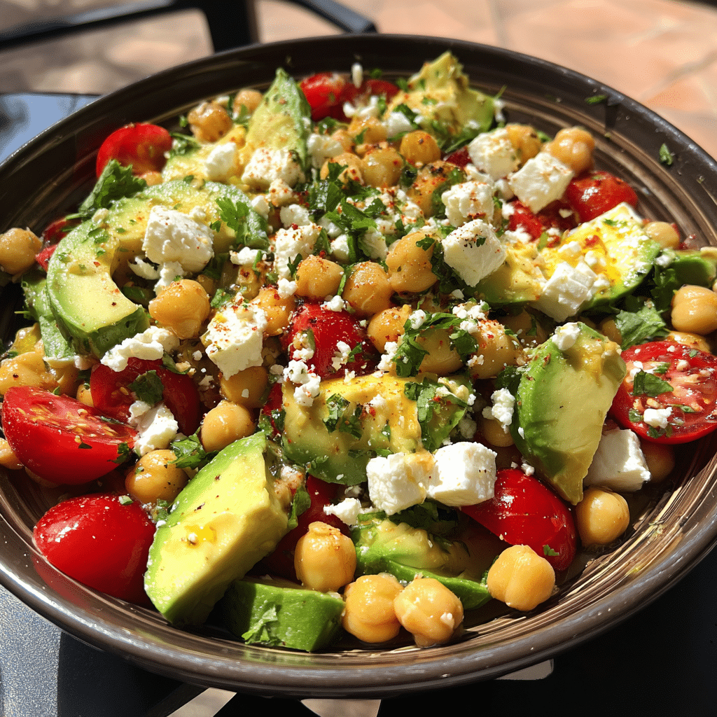 Chickpea Feta Avocado Salad