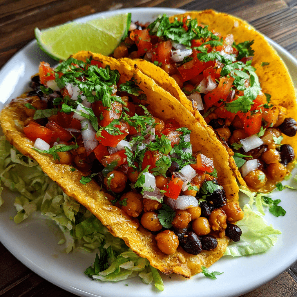 Easy Chickpea Black Bean Tacos Recipe