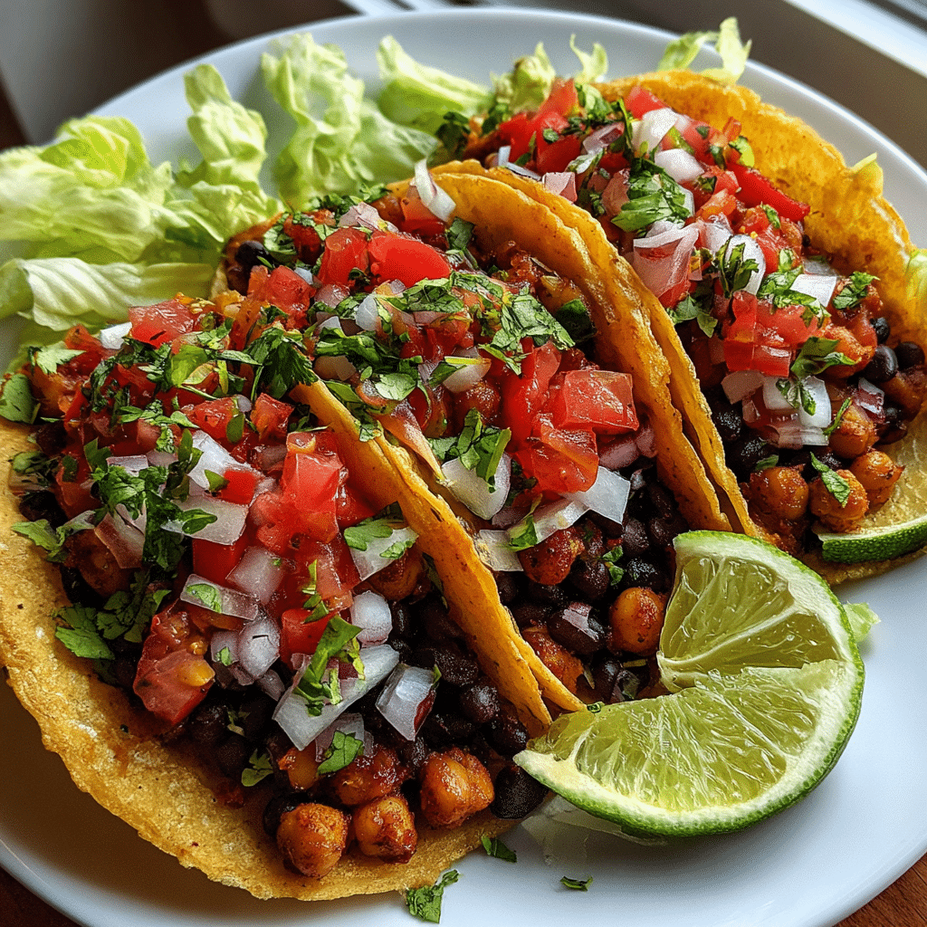 Easy Chickpea Black Bean Tacos Recipe
