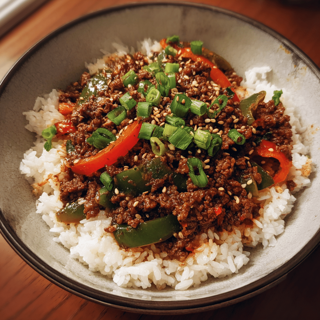 Spicy Ground Beef Stir-Fry Bowl