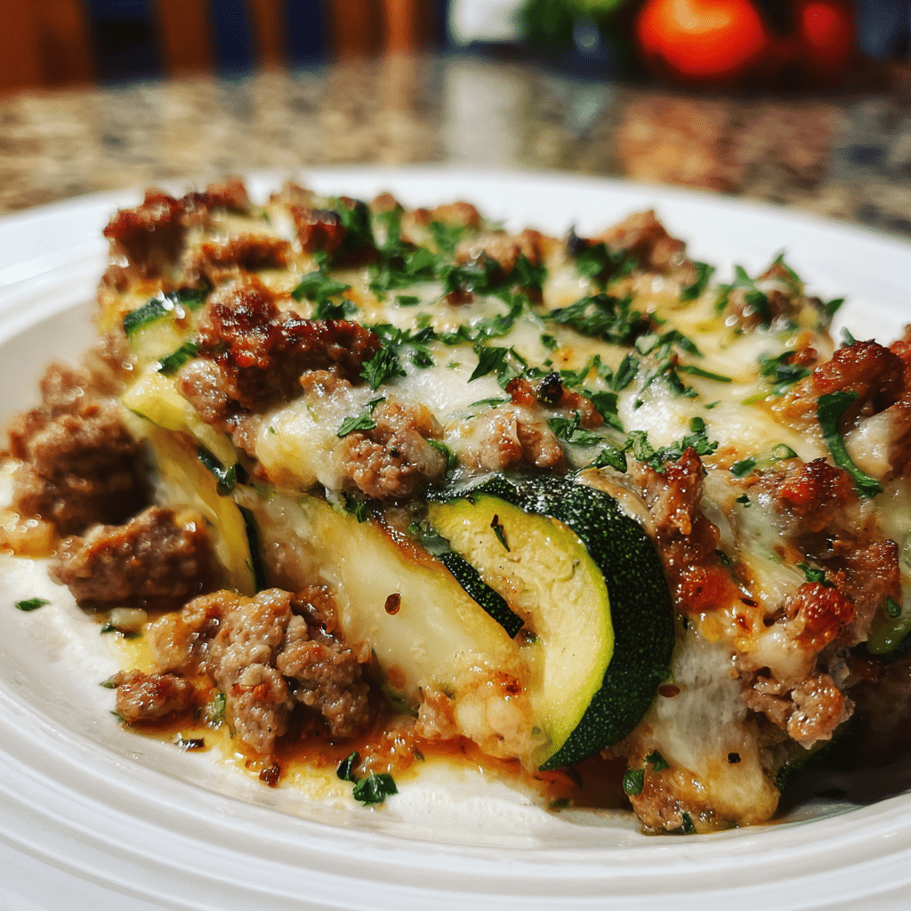Ground Turkey Zucchini Casserole: