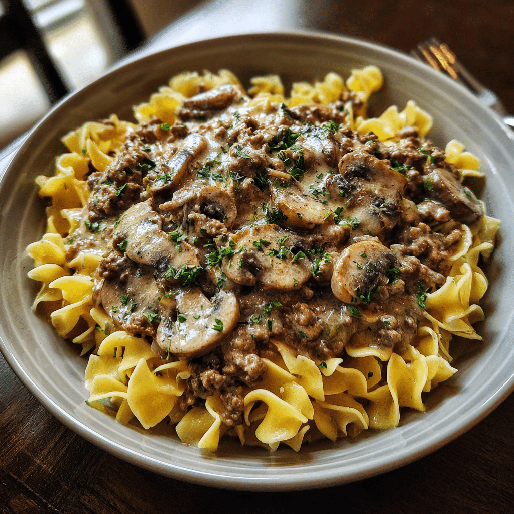 
Ground Beef Stroganoff