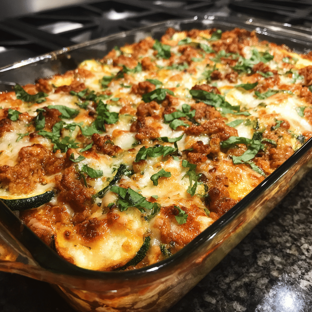 Ground Turkey Zucchini Casserole