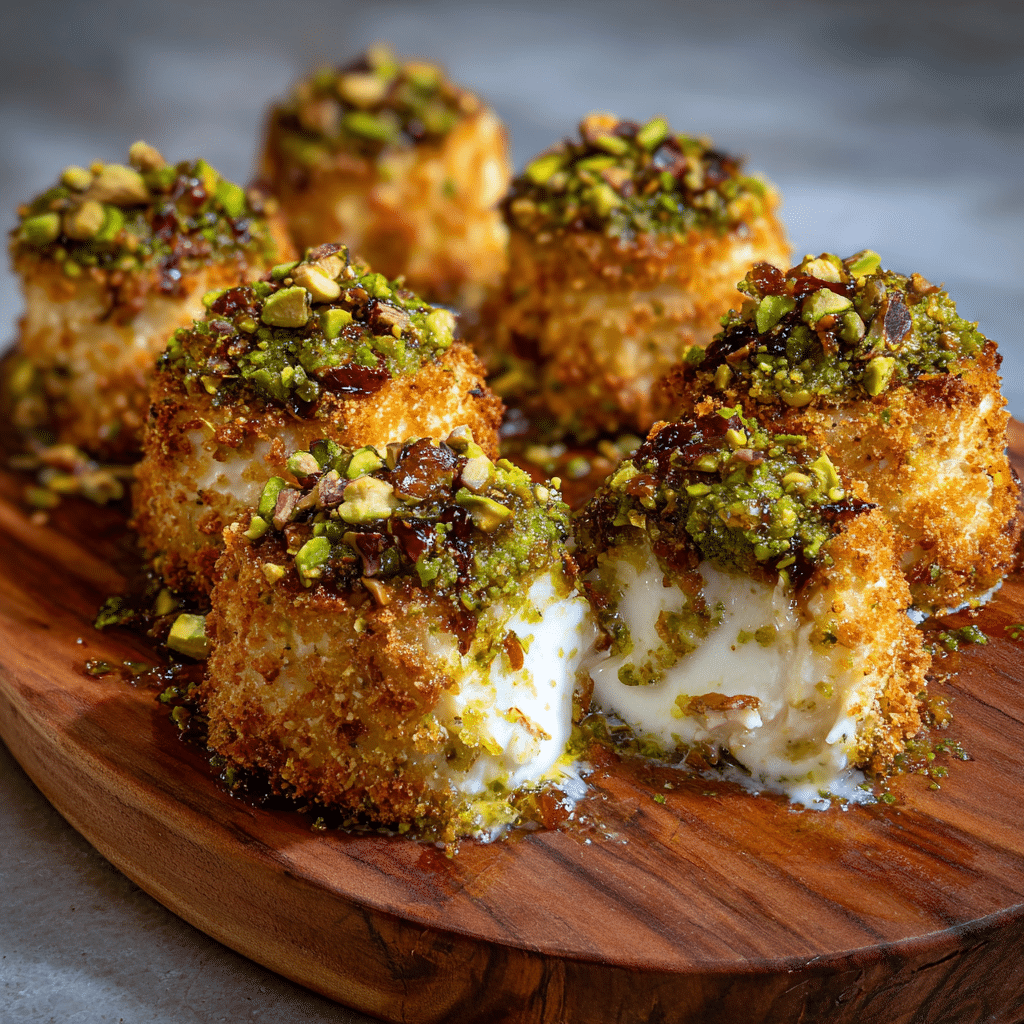 Pistachio-Crusted Brie Bites
