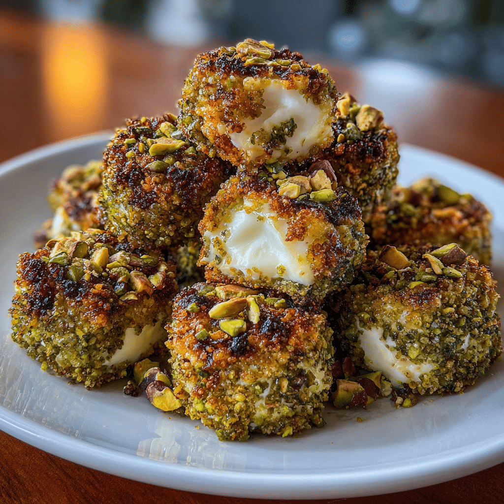 Pistachio-Crusted Brie Bites
