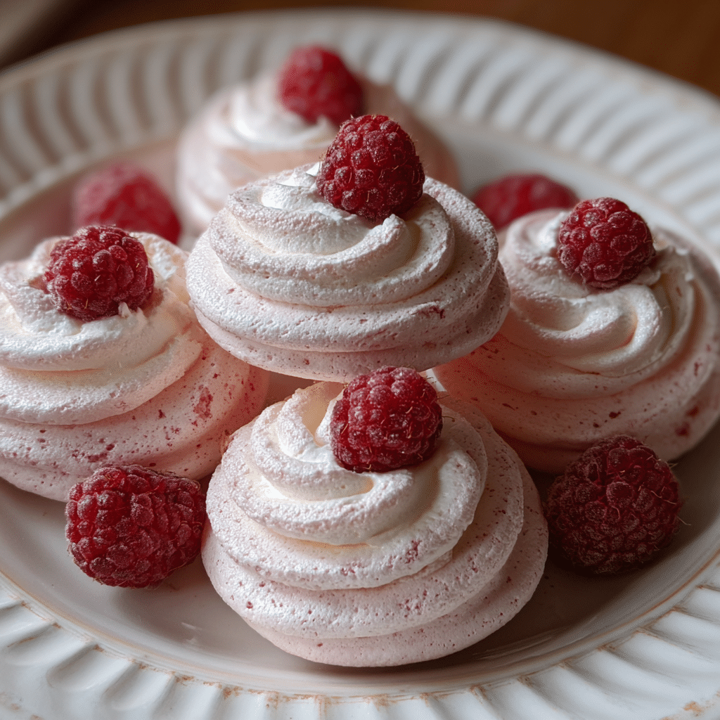 Raspberry Meringue Cookies