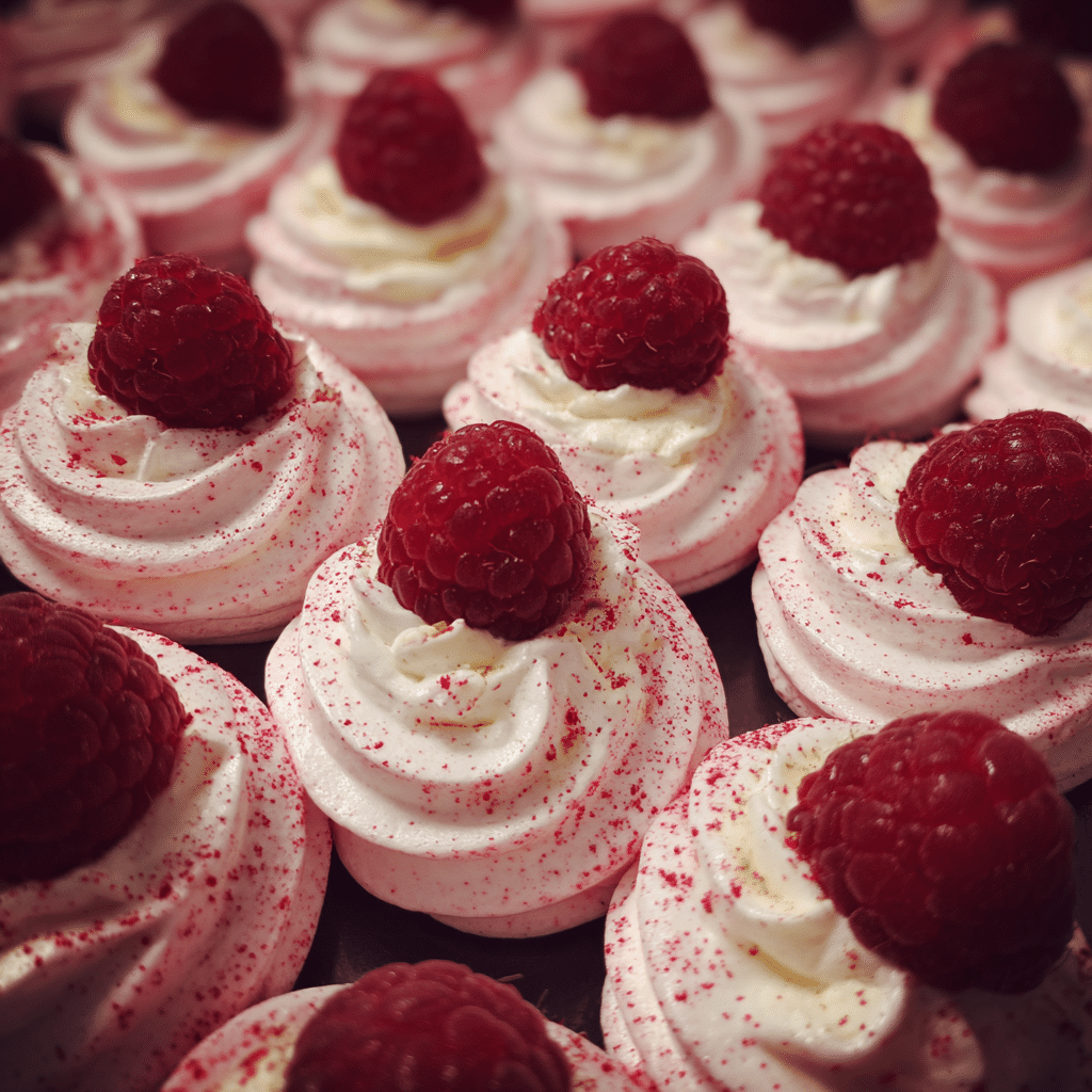 Raspberry Meringue Cookies