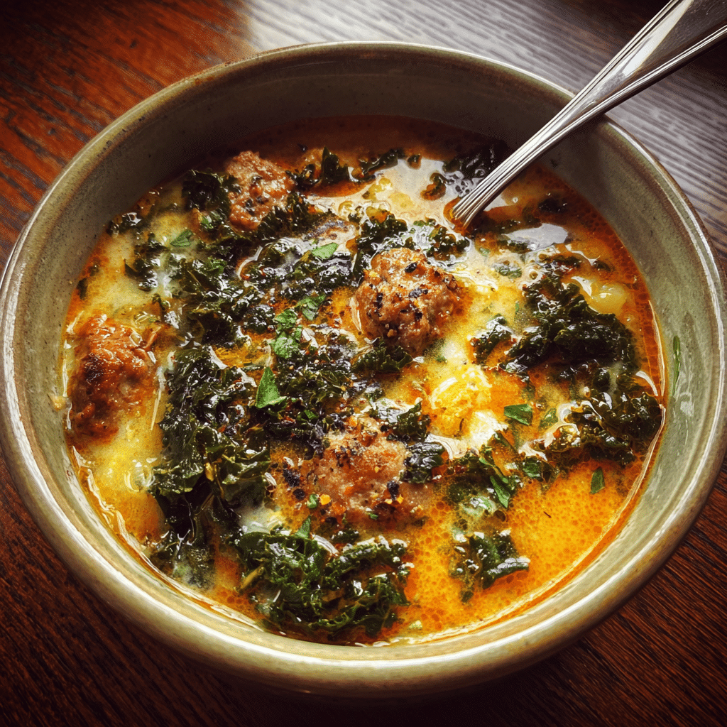 Cauliflower Sausage Kale Soup