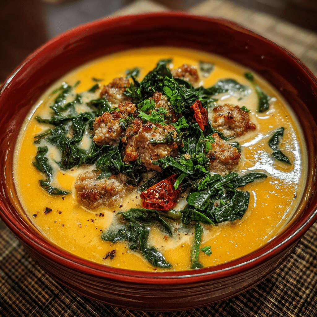Cauliflower Sausage Kale Soup