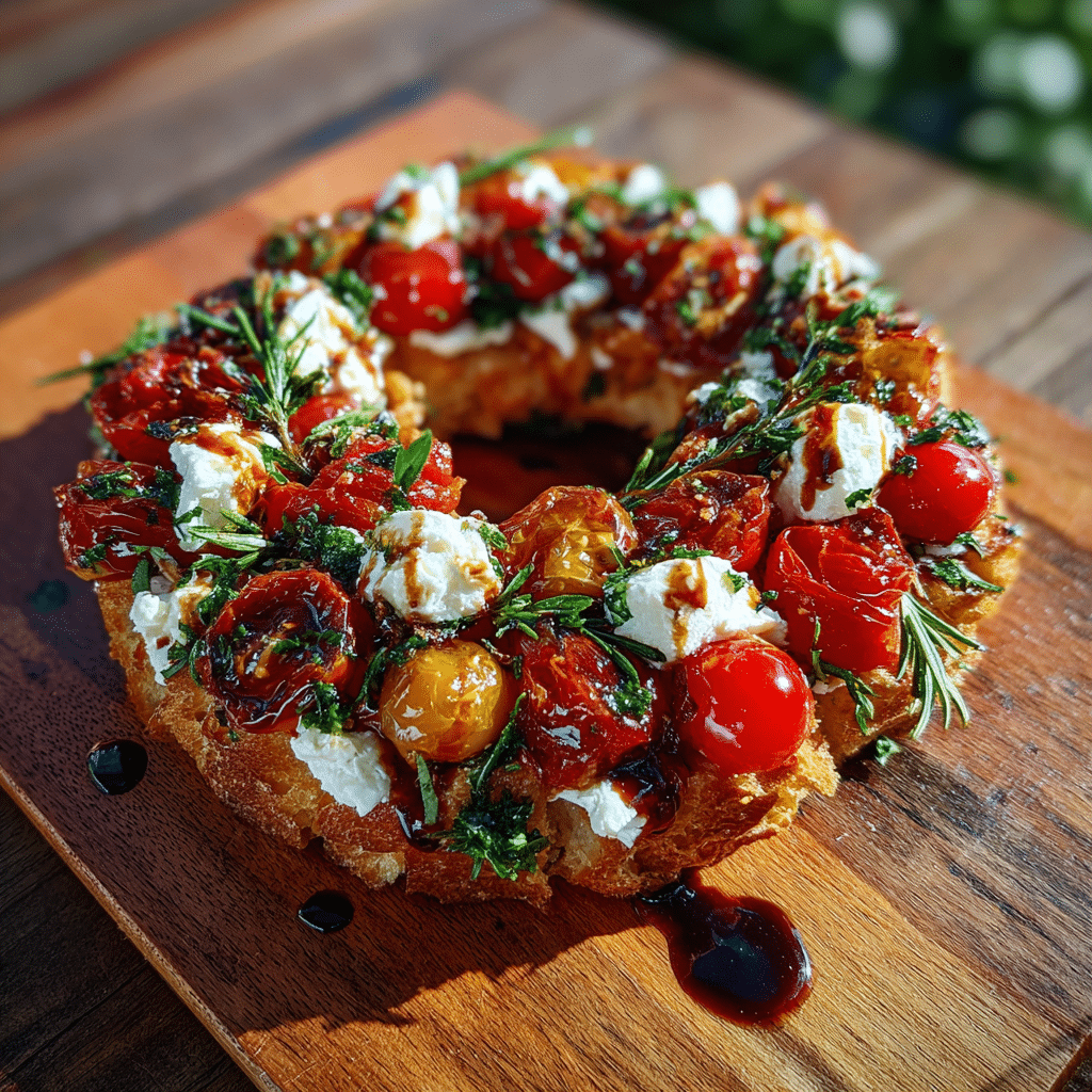 Simple Christmas Bruschetta Wreath Recipe
