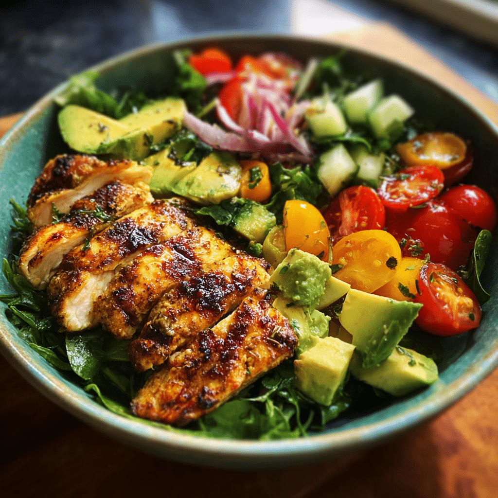 Grilled Chicken Avocado Salad Bowl