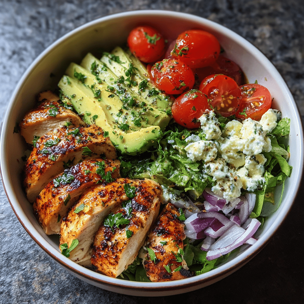 Grilled Chicken Avocado Salad Bowl