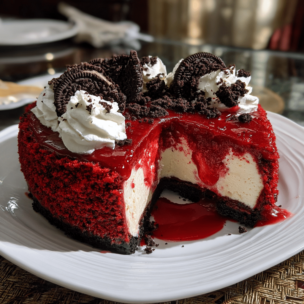 Oreo Crust Red Velvet Cheesecake