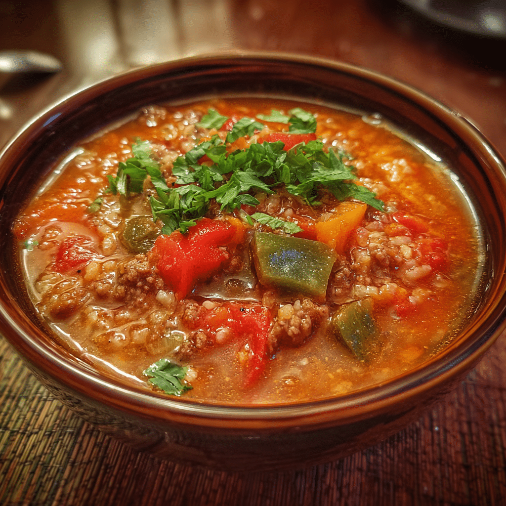 Slow Cooker Stuffed Pepper Soup