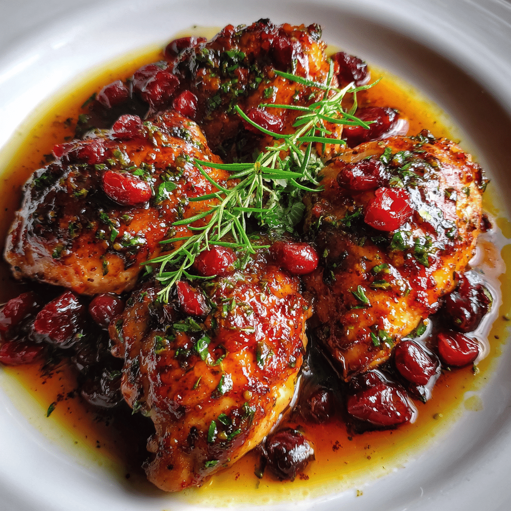 Sweet and Savory Cranberry Glazed Chicken