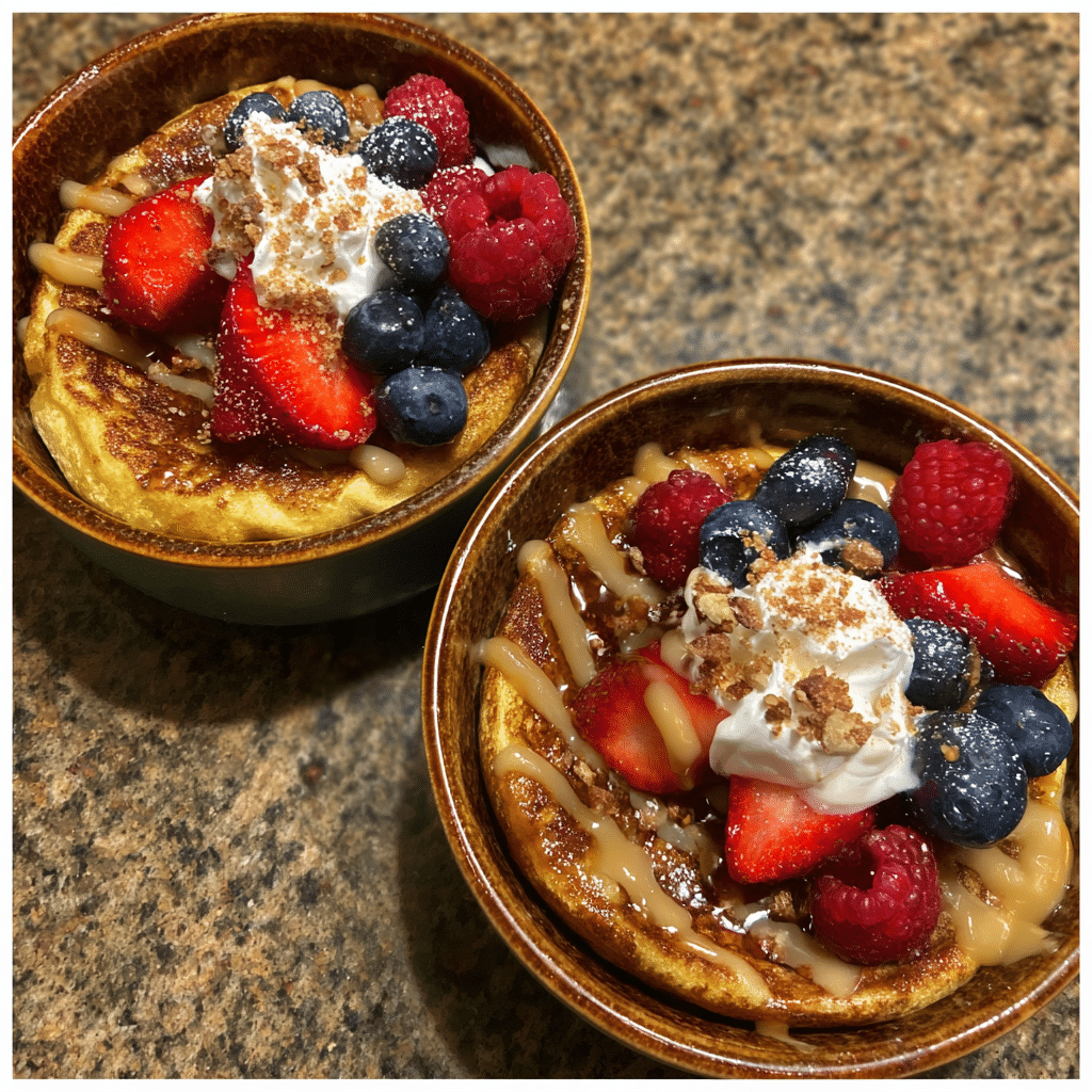 Baked Protein Pancake Bowls