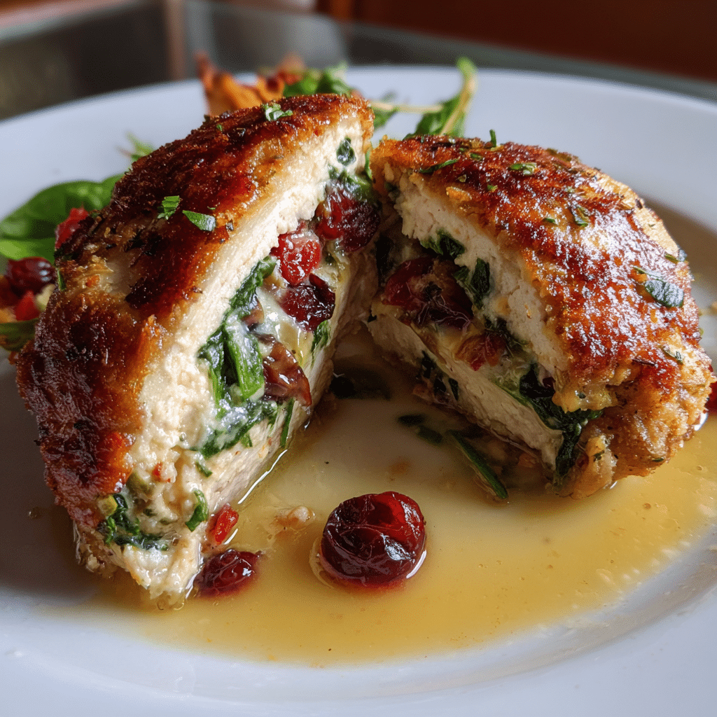 Cranberry Spinach Stuffed Chicken