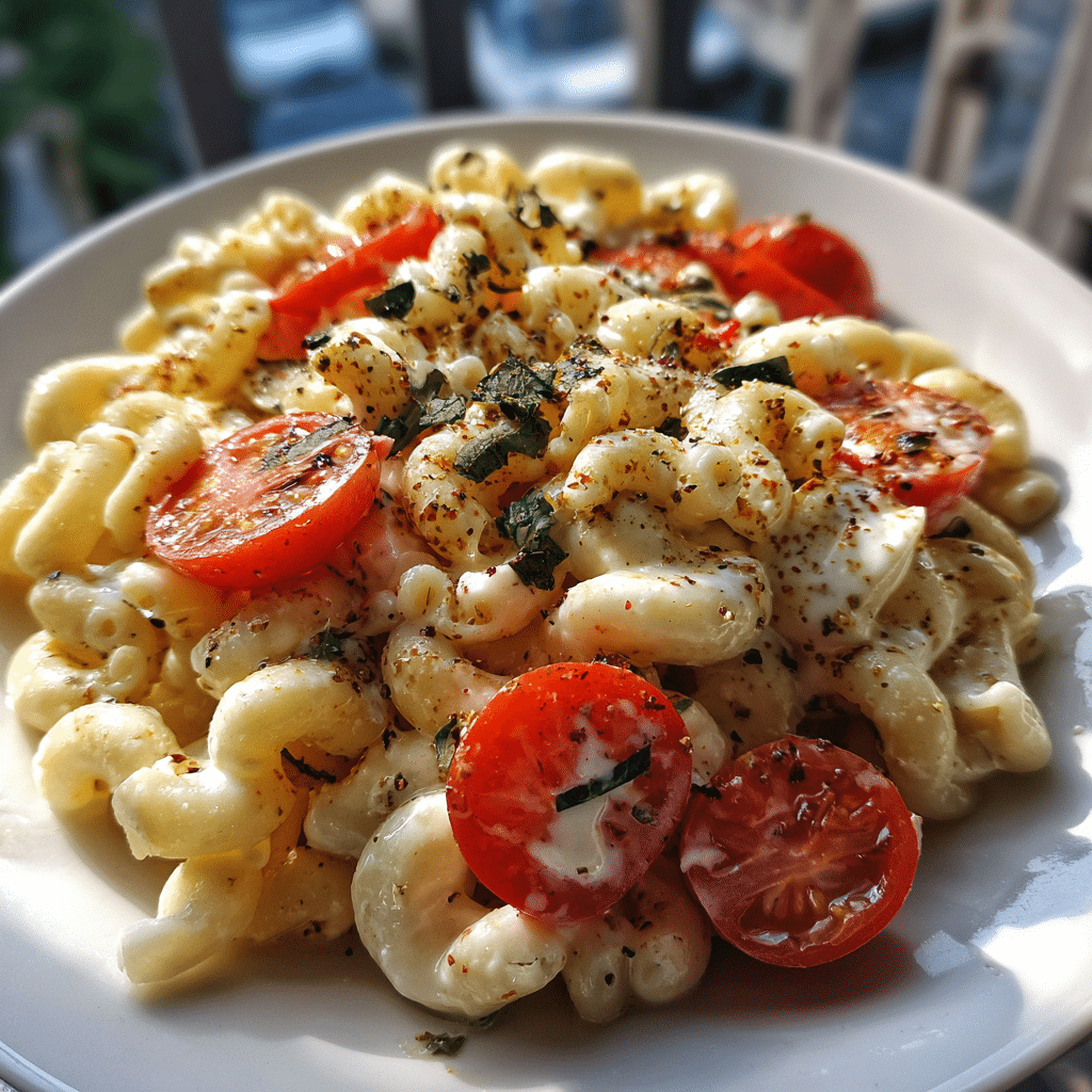 Creamy Caprese Pasta Salad