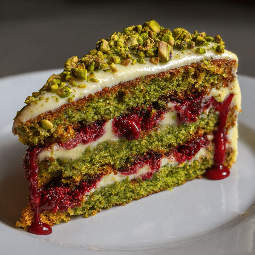 Pistachio Raspberry Cake