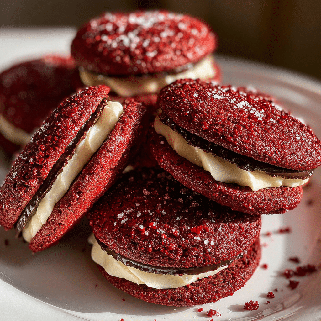  Chocolate Filled Red Velvet Cookies