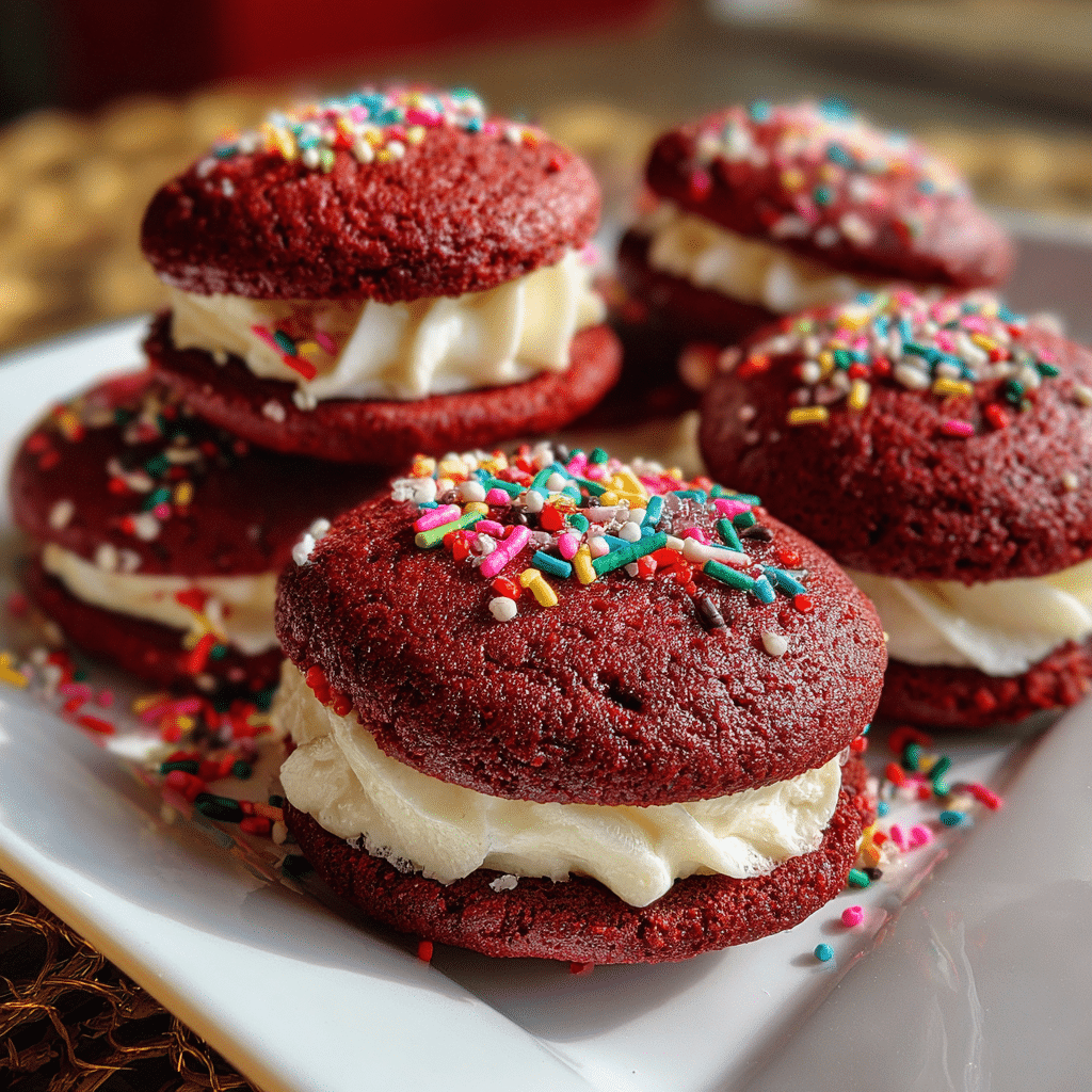  Chocolate Filled Red Velvet Cookies