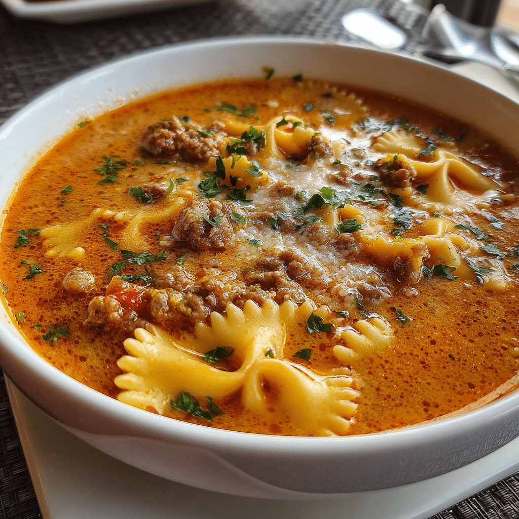 Italian Sausage Lasagna Soup