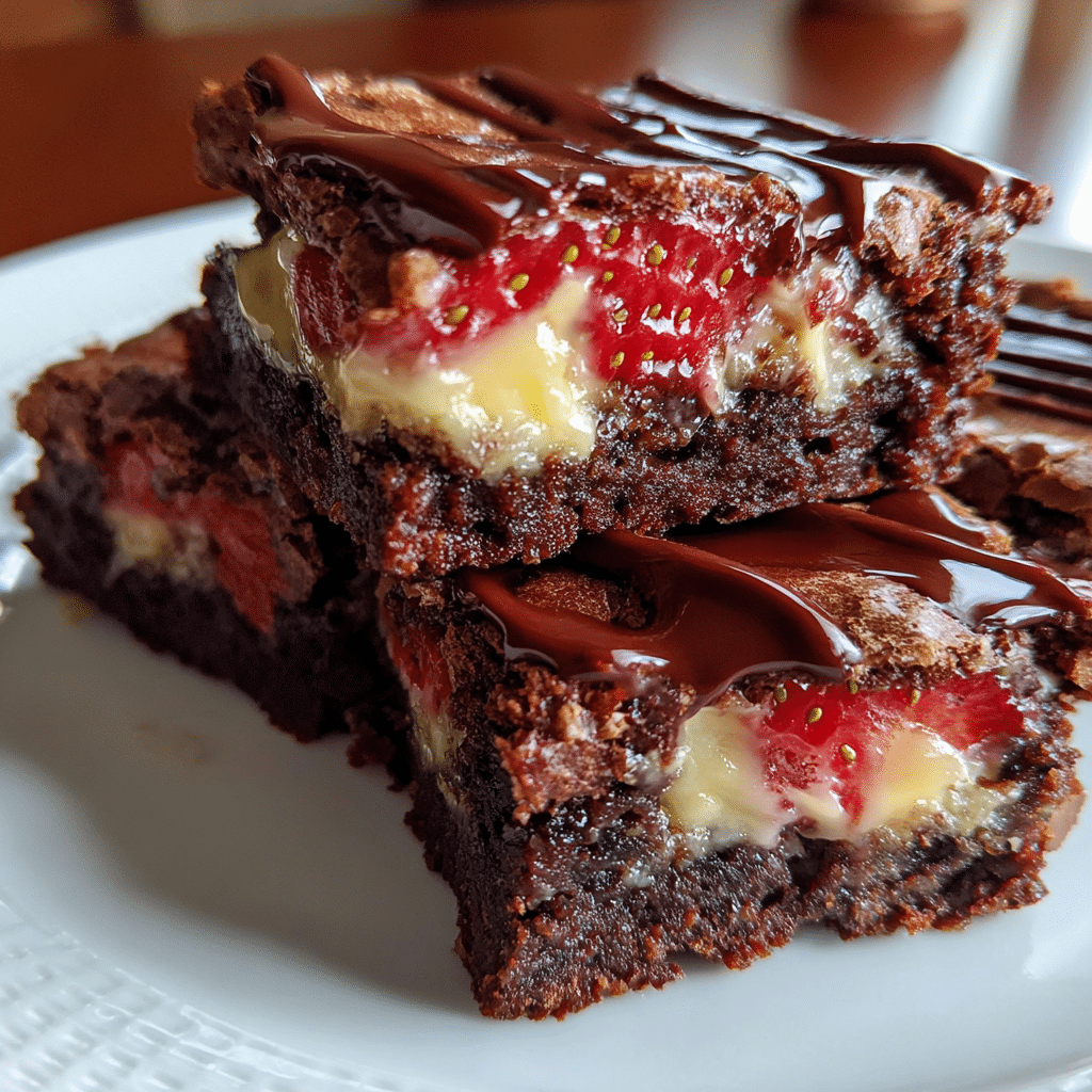 Chocolate Covered Strawberry Brownies