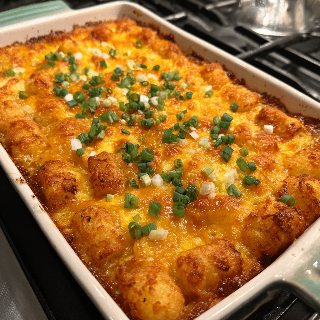 Tater Tot Egg Casserole Breakfast