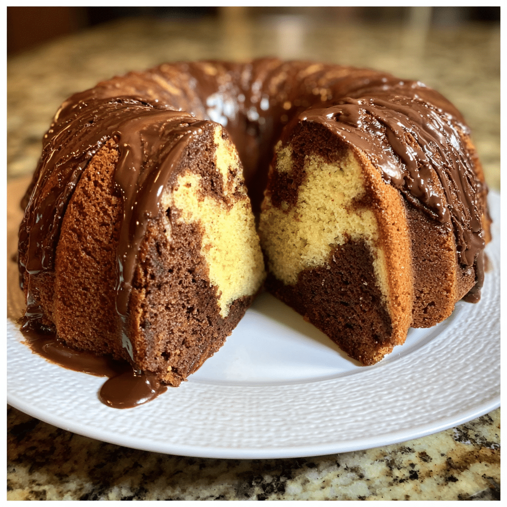Chocolate Pumpkin Marble Cake