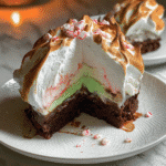 Chocolate Brownie Peppermint Baked Alaska
