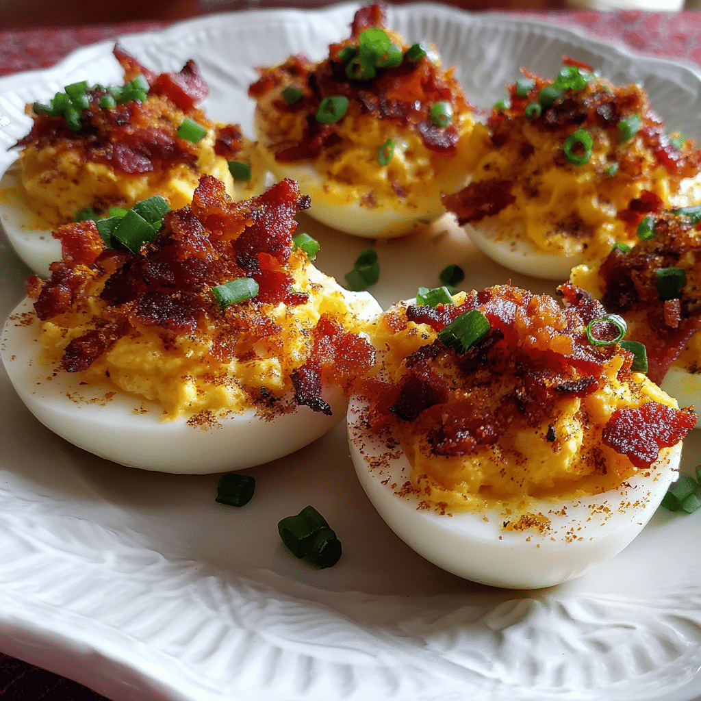 Crispy Bacon Deviled Eggs