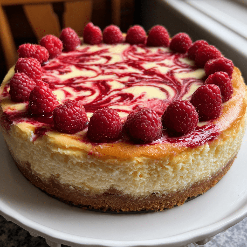 Lemon Raspberry Swirl Cheesecake Recipe