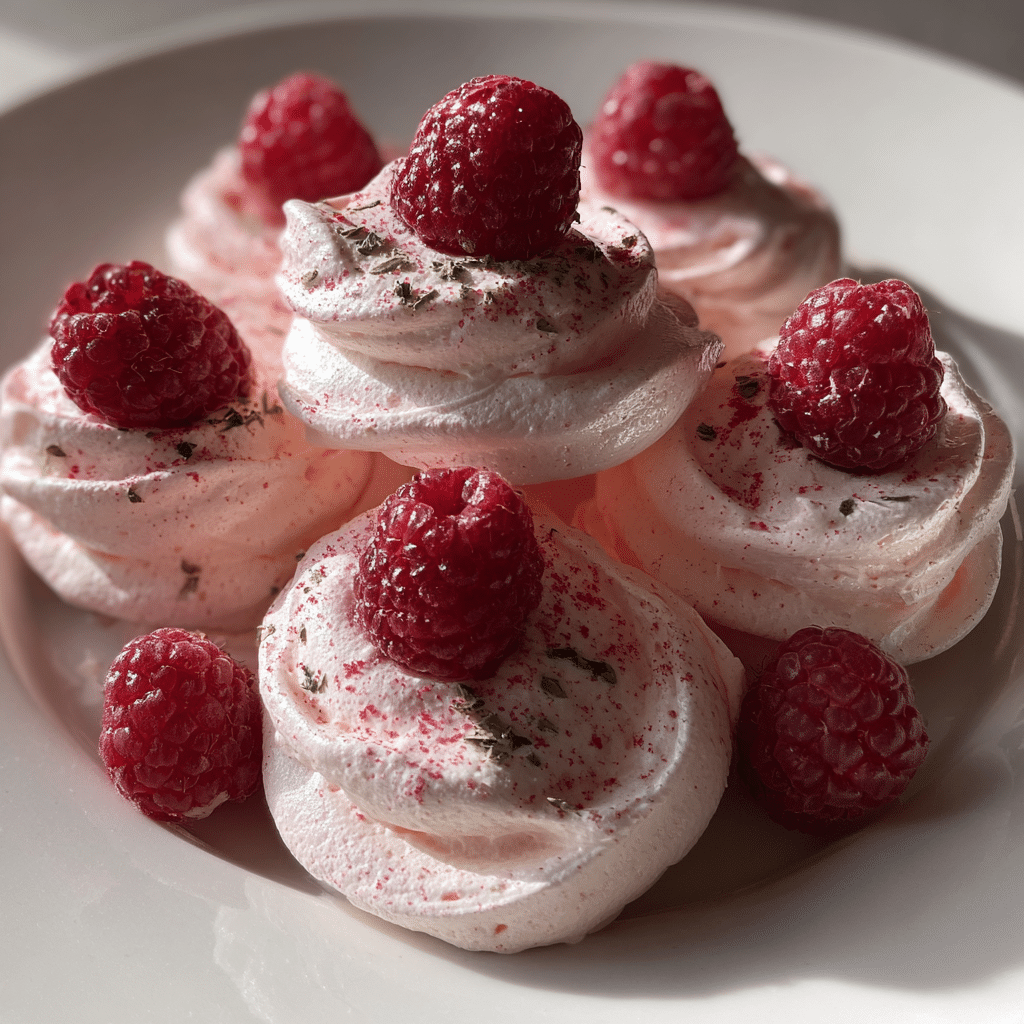 Raspberry Meringue Cookies