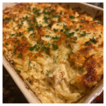 French Onion Chicken Orzo Casserole