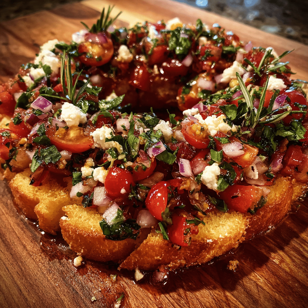 Simple Christmas Bruschetta Wreath Recipe