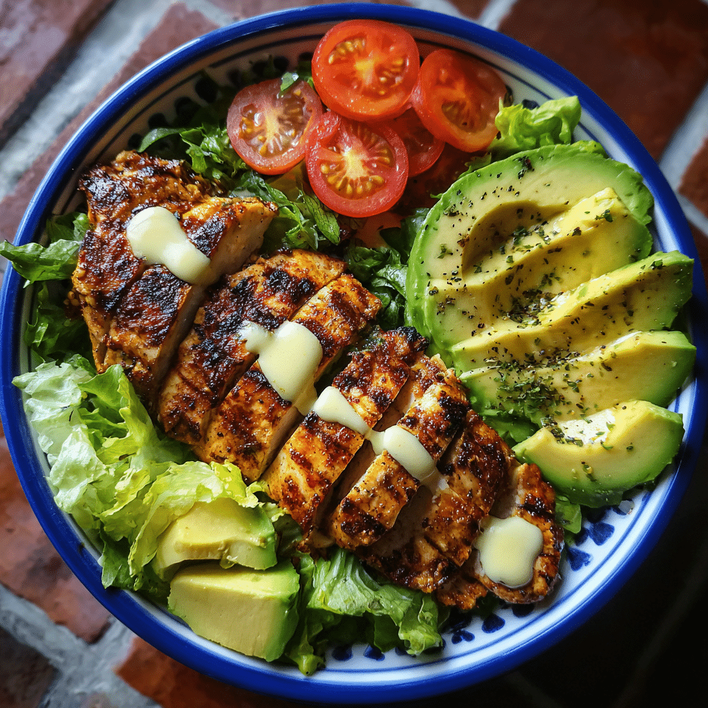 Grilled Chicken Avocado Salad Bowl