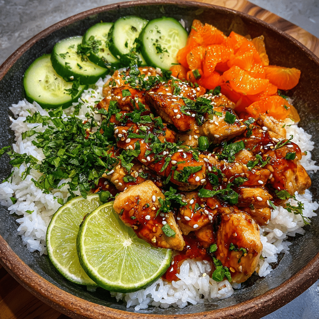 Sweet Tangy Honey Lime Chicken Bowls