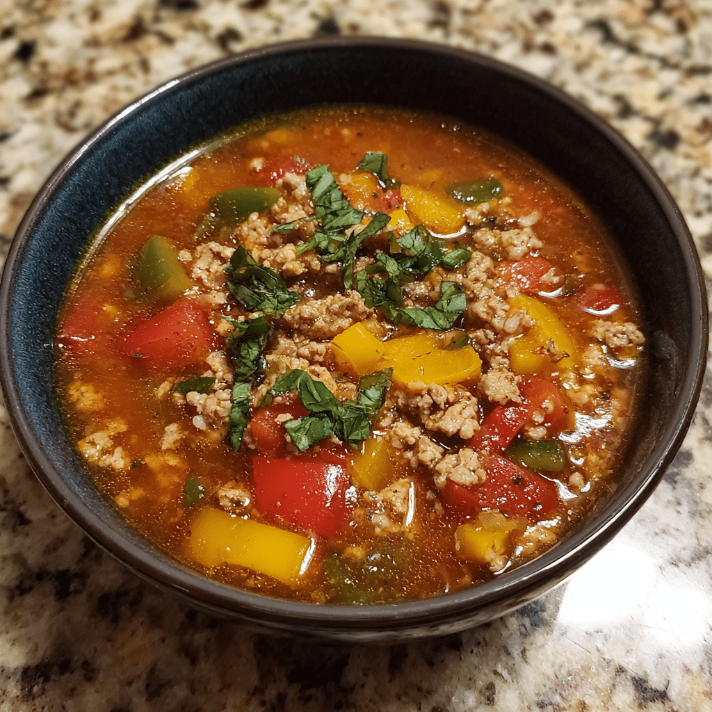 Slow Cooker Stuffed Pepper Soup