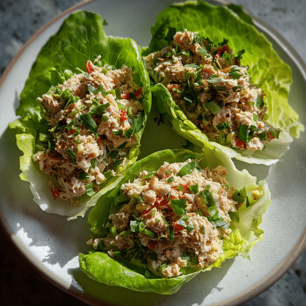 Low Carb Tuna Salad Lettuce Wraps