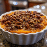 sweet potato casserole with pecan topping