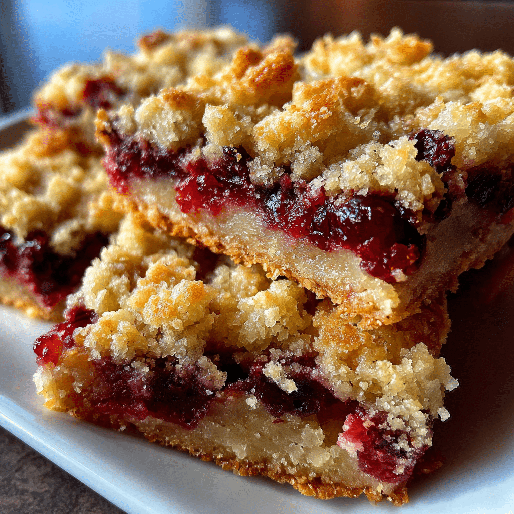 Cranberry Crumble Bars Browned
