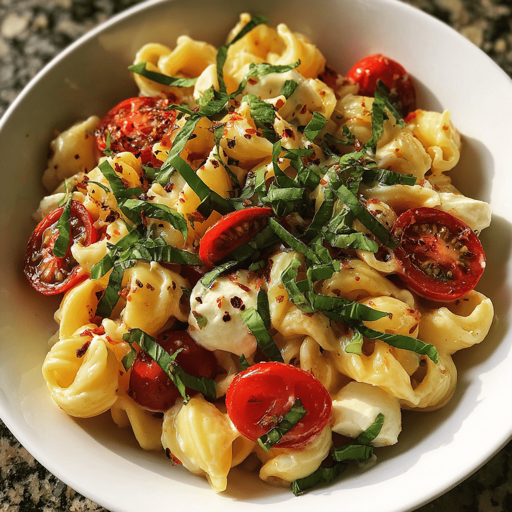 Creamy Caprese Pasta Salad