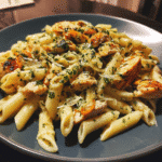 Healthy Garlic Chicken Pasta