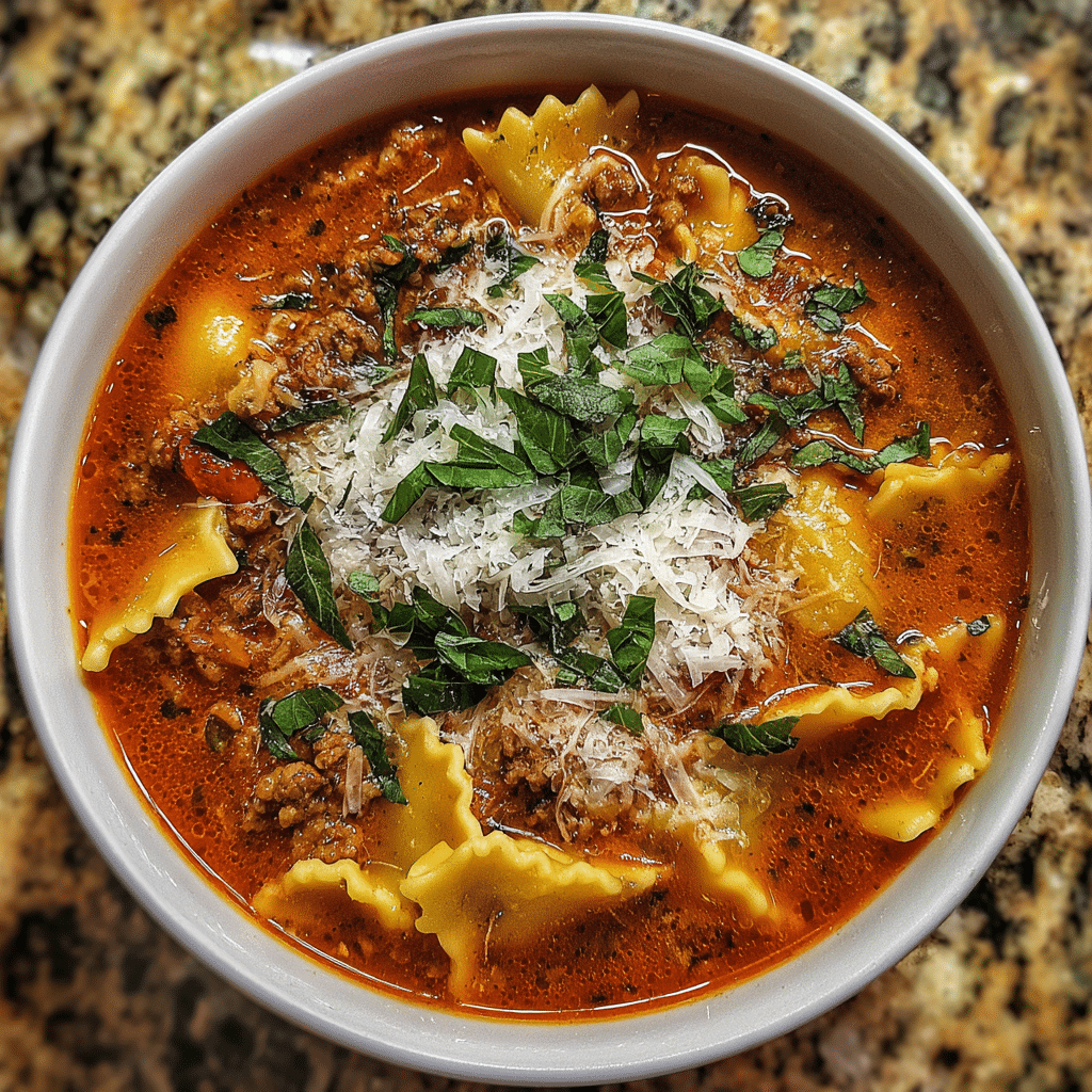 Italian Sausage Lasagna Soup