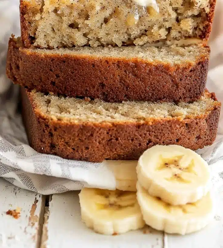 Delicious and moist banana bread fresh out of the oven