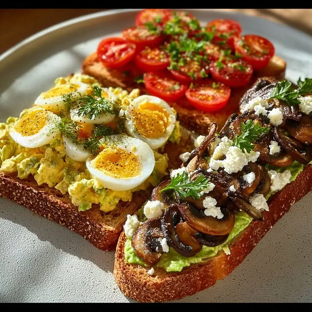 Three different types of irresistible toasts creatively presented